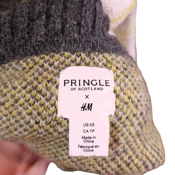 Pringle of Scotland x H&M Tunic Length Argyle Turtleneck Sweater Women's XS - Picture 7 of 7